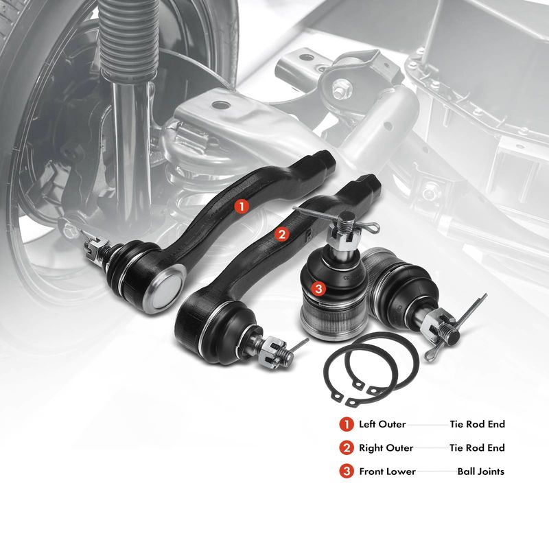 4x Front Tie Rod Ends & Ball Joints for Acura Integra 94-01 Honda Civic 92-00