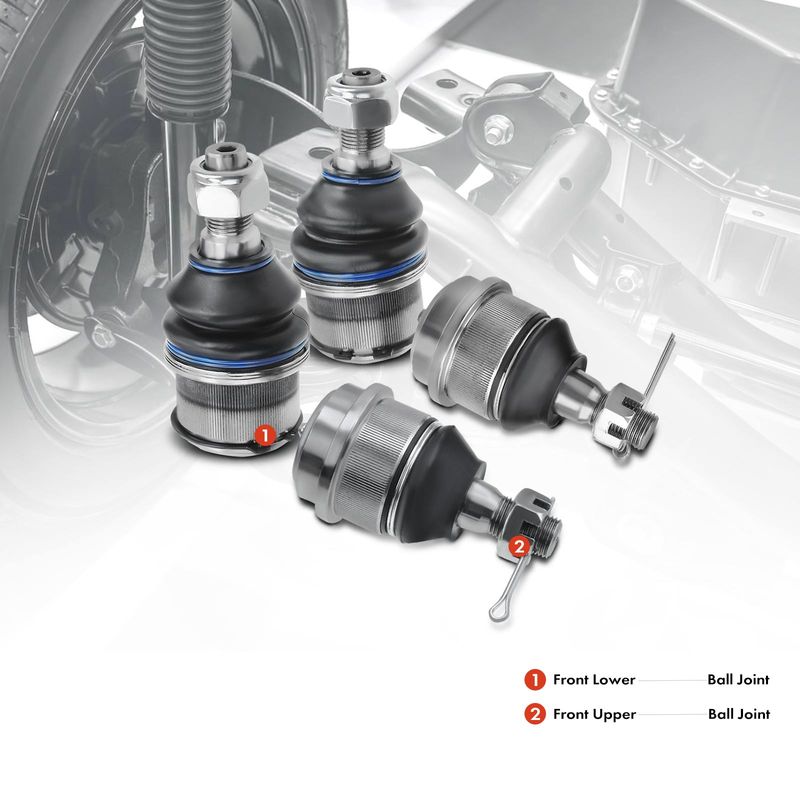 4x Front Lower & Upper Suspension Ball Joints for Dodge Ram 2500 3500 2000-2002