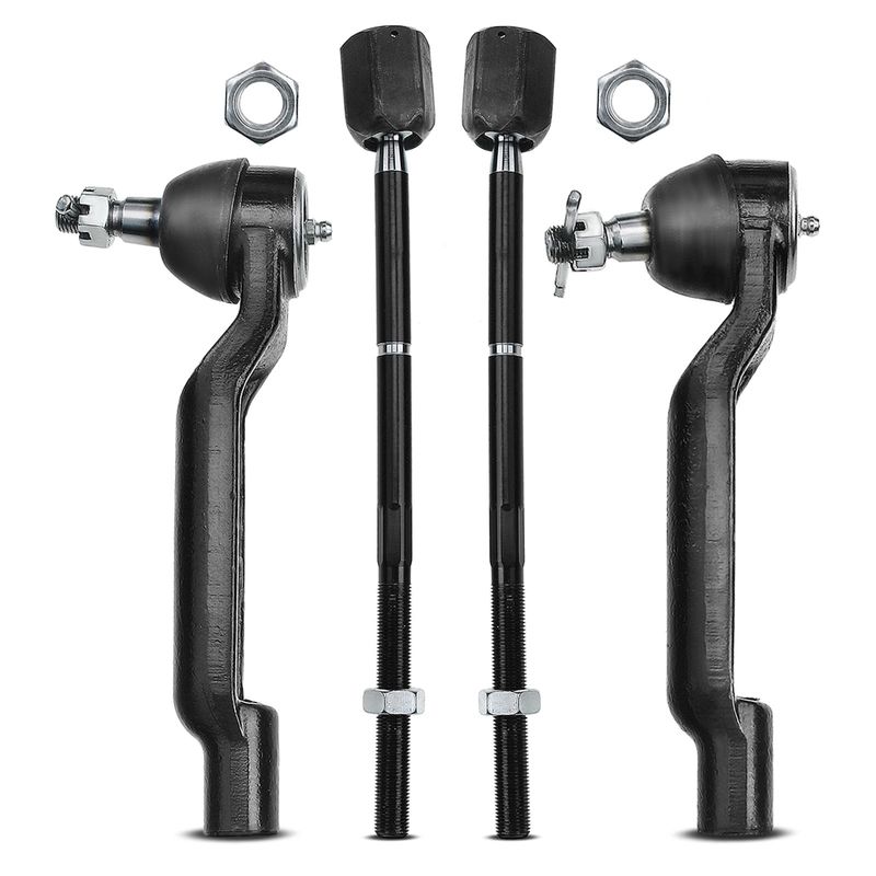 4x Front Inner & Outer Tie Rod End for Ford Thunderbird Mercury Cougar V6 3.8L