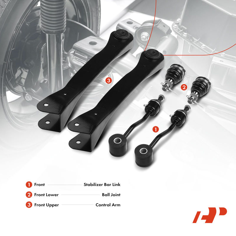 6x Front Control Arm & Ball Joint & Stabilizer Bar Link for Jeep Wrangler 97-06