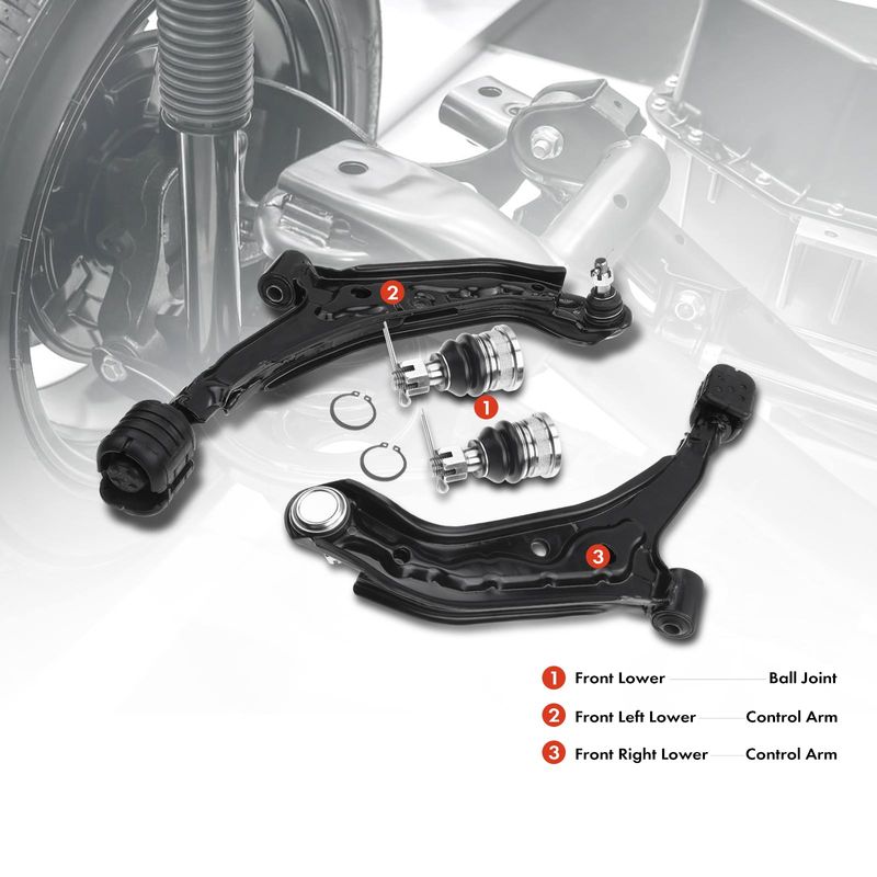 4x Front Lower Control Arm with Ball Joint Assembly for Nissan 200SX Sentra 95-99