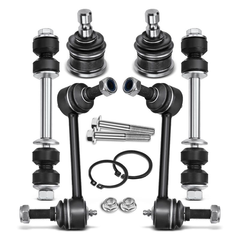 6x Front & Rear Sway Bar Link with Ball Joint Tie Rod End for Chevy Trailblazer