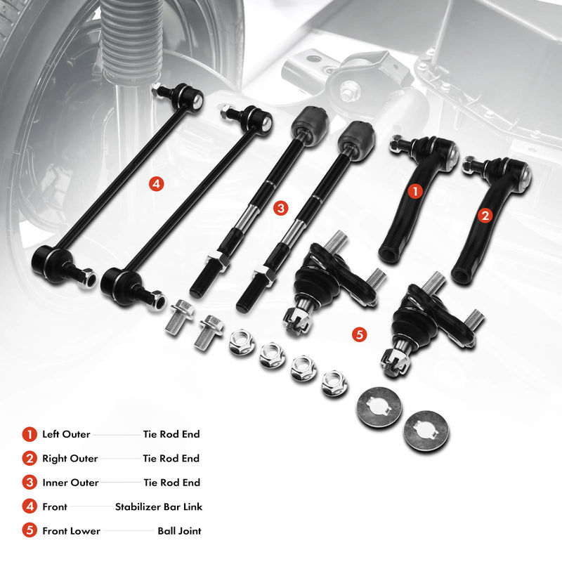 8x Front Sway Bar Link Tie Rod End with Ball Joint for Toyota Corolla 2003-2008
