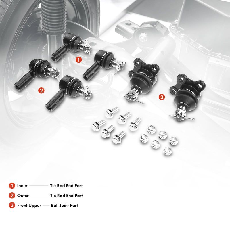 6x Inner & Outer Tie Rod End Ball Joint for Honda Passport Acura SLX Isuzu Rodeo