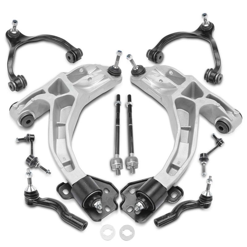 10x Control Arm with Ball Joint & Tie Rod End & Sway Bar Link for Ford Lincoln