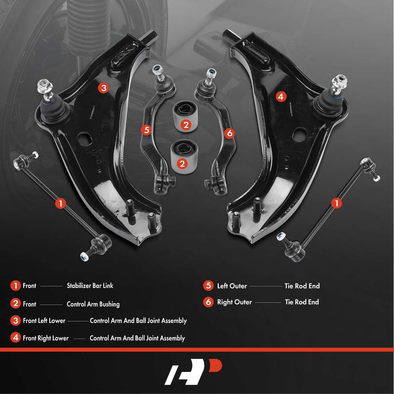 8x Control Arm with Ball Joint & Tie Rod End & Sway Bar Link for Mini Cooper