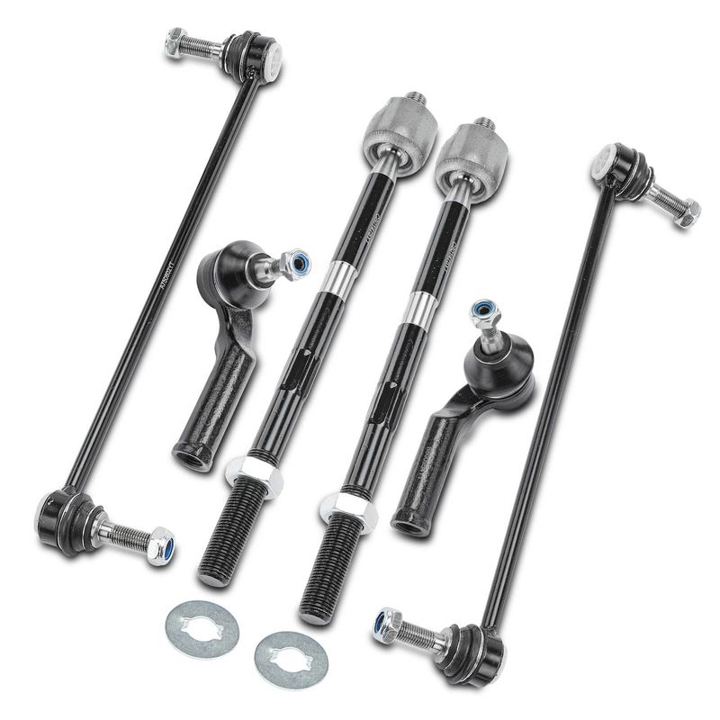 6x Front Side Stabilizer Bar Link & Tie Rod End for Lincoln MKC 2015-2019 2.0L