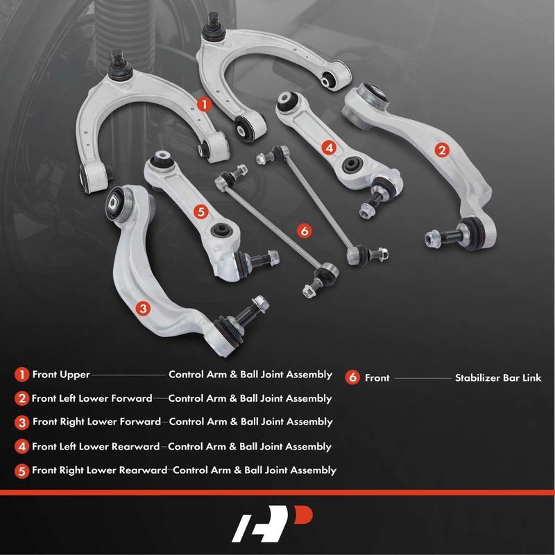 8x Front Control Arm & Stabilizer Bar Link for BMW 535i 550i GT 740i Alpina B7L
