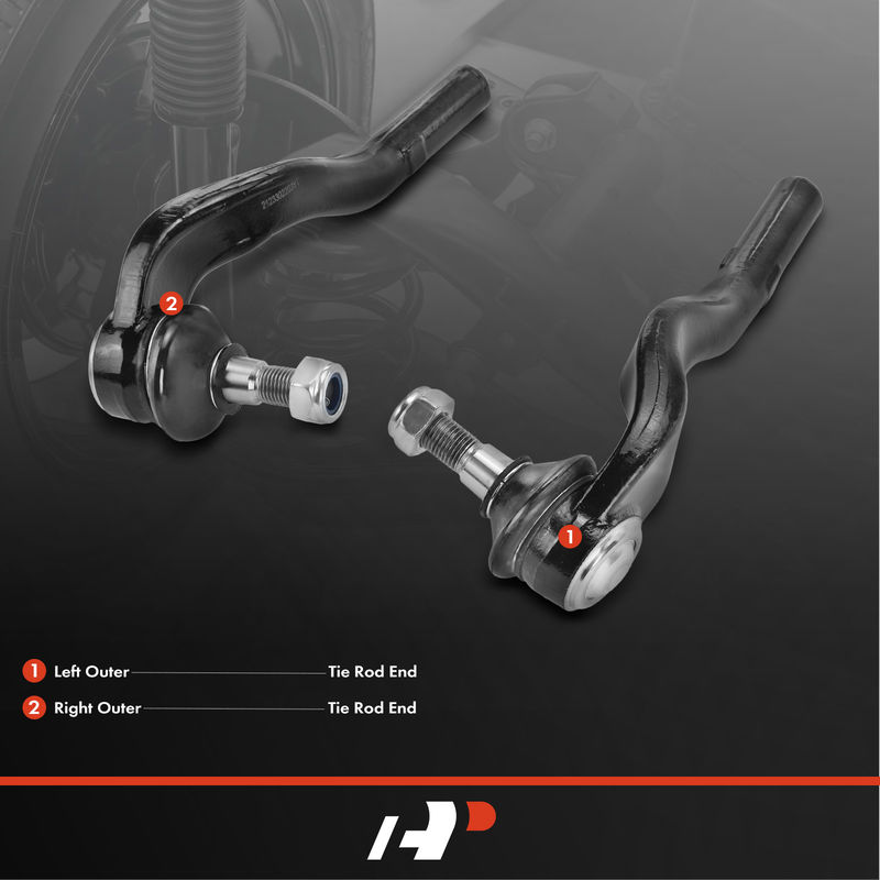 2x Left & Right Outer Tie Rod End for Mercedes-Benz W212 E250 E350 E400 E550