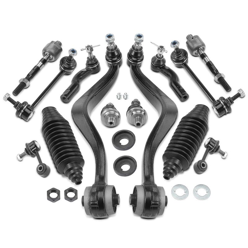 14x Control Arm with Ball Joint & Sway Bar Link & Tie Rod End for Ford Fusion