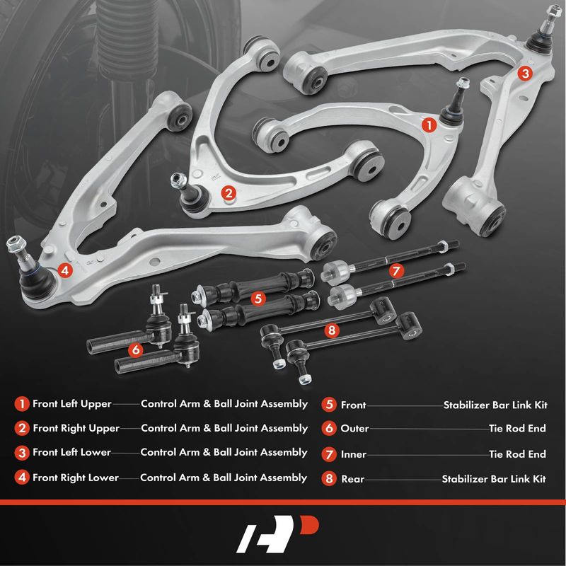 12x Control Arm with Ball Joint & Sway Bar Link for Chevrolet Suburban GMC Yukon