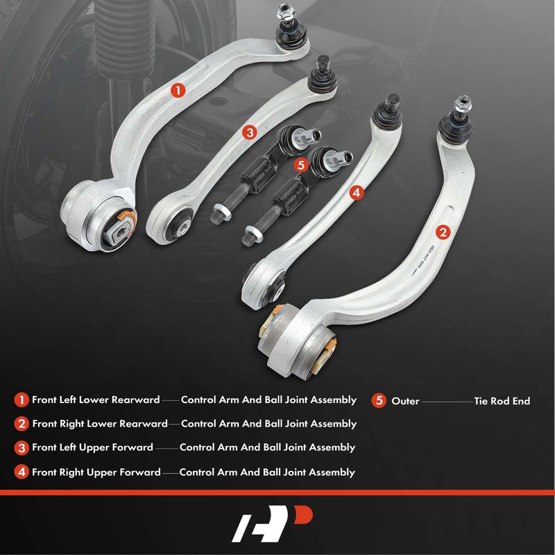 6x Control Arm Ball Joint & Tie Rod End for Audi A4 A6 Quattro Volkswagen Passat