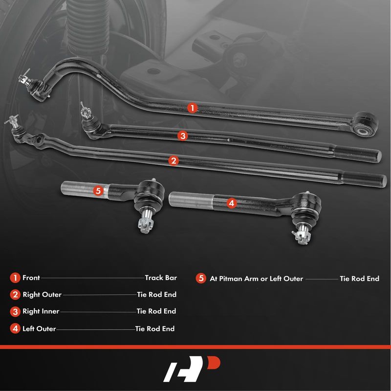 5x Tie Rod End Track Bar for Dodge Ram 2500 Ram 3500 1998-1999 4WD