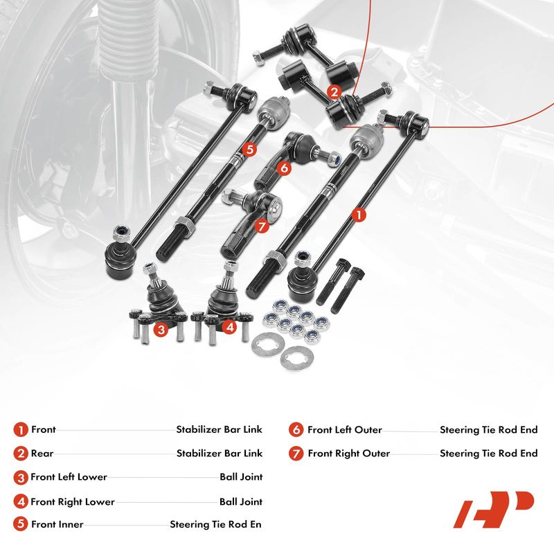10x Stabilizer Bar Link Tie Rod End Ball Joint for VW Passat 07-10