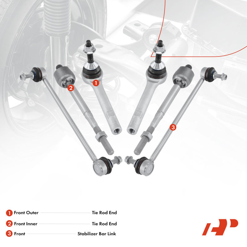 6x Sway Bar Link & Tie Rod End for Tesla X 2016-2021 S 2016-2021 ELECTRIC