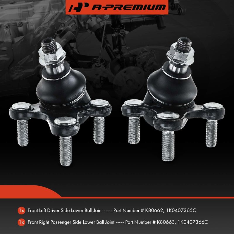 2x Front Lower Ball Joint for Audi A3 Q3 Quattro VW Beetle Jetta Golf