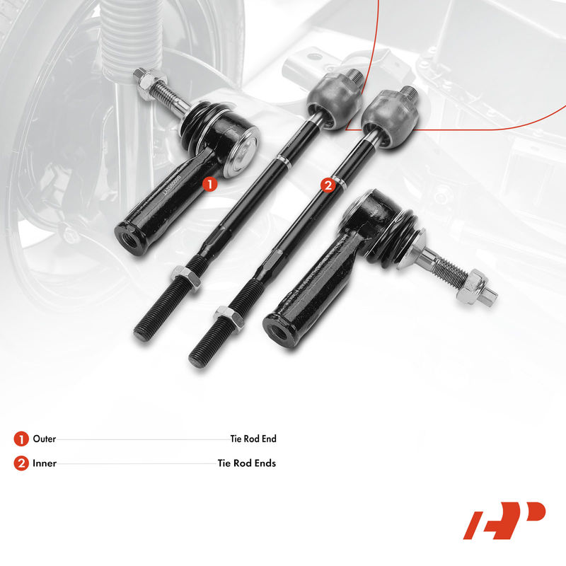 4x Inner & Outer Tie Rod End for Ford Explorer 2011-2017 Lincoln MKT