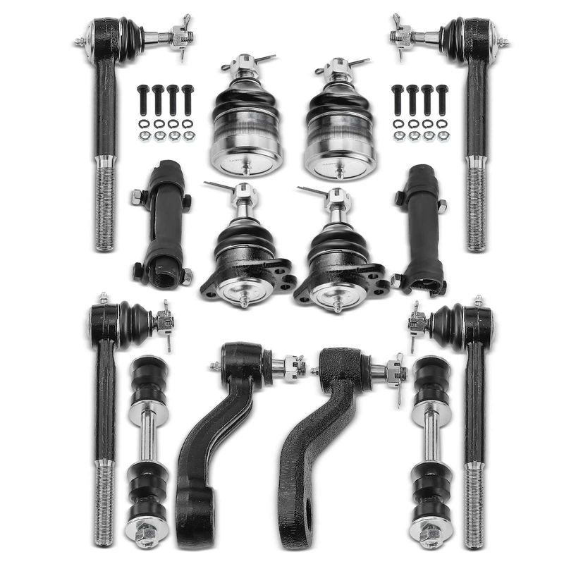 14x Front Idler Arm Pitman Arm & Bar Link & Tie Rod End Ball Joint for Chevy GMC