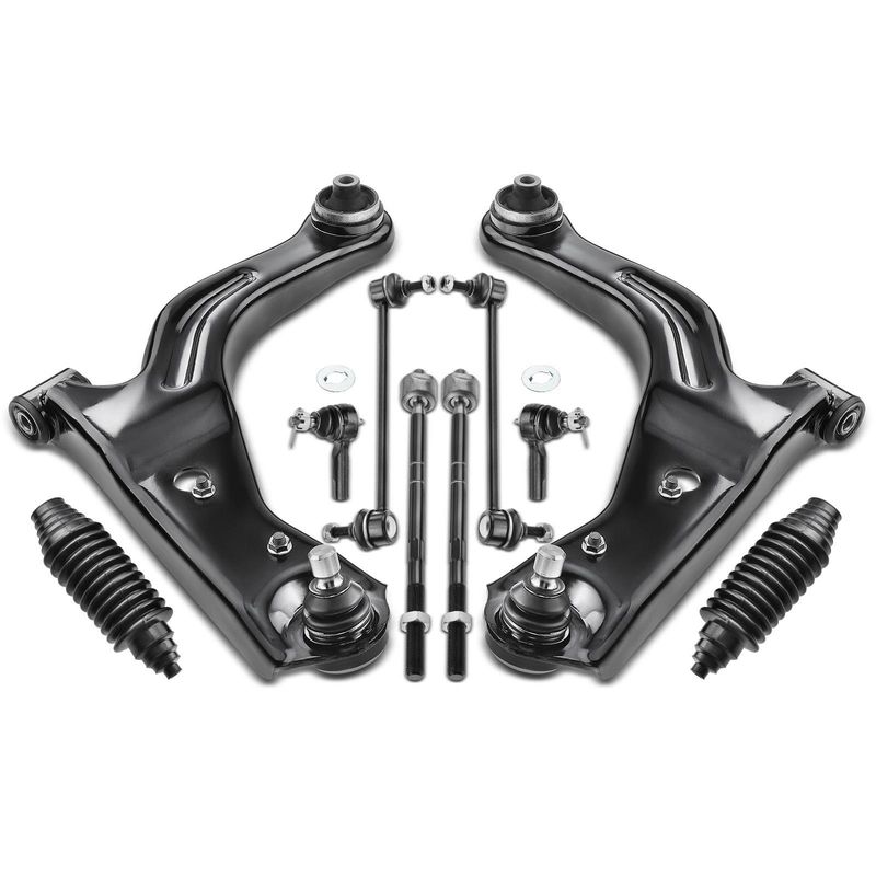 10x Front Control Arm with Ball Joint Sway Bar Link Tie Rod Ends for Ford Mazda