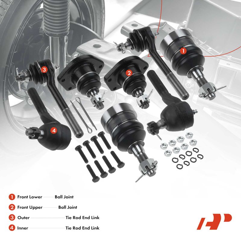 8x Tie Rod End & Ball Joint for Ford LTD 79-86 Lincoln Mark VI 80-83 Town Car
