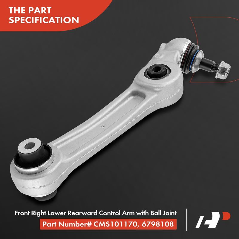 Front Right Lower Rearward Control Arm with Ball Joint for BMW F01 740i 550i GT