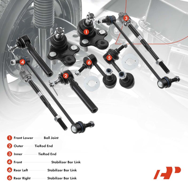 10x Front & Rear Stabilizer Bar Link & Tie Rod End & Ball Joint kit for Honda CR-V