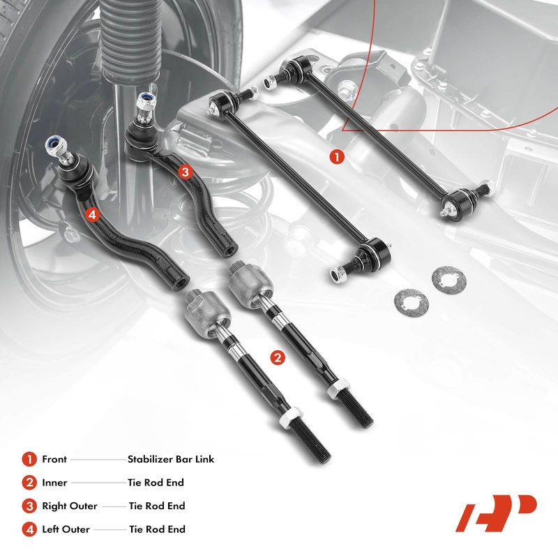 6x Front Stabilizer Bar Link & Tie Rod End for Honda Pilot 2009-2015 V6 3.5L