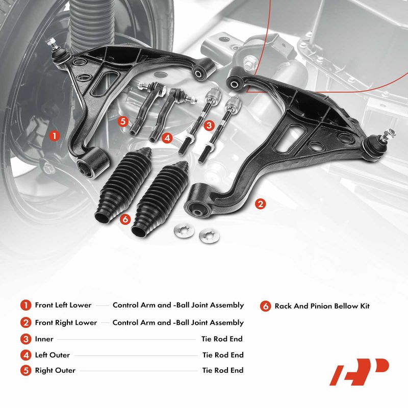 8x Front Control Arm & Ball Joint Tie Rod End for Suzuki Grand Vitara 99-05 XL-7