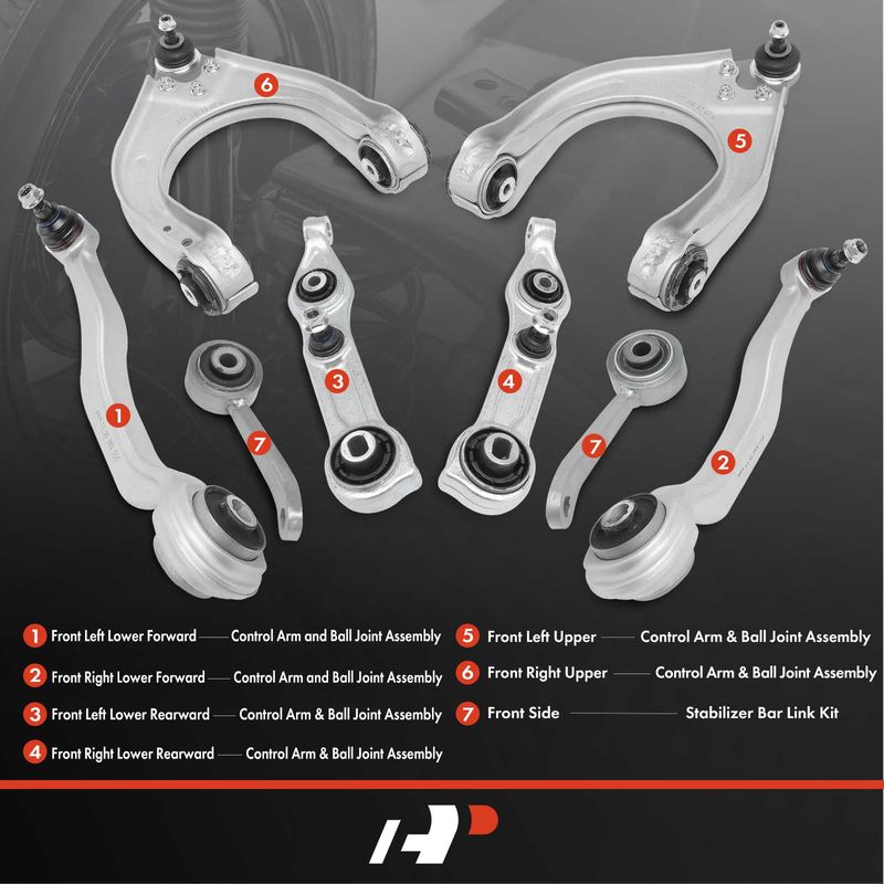 8x Control Arm with Ball Joint & Sway Bar Link for Mercedes-Benz E320 E350 E500