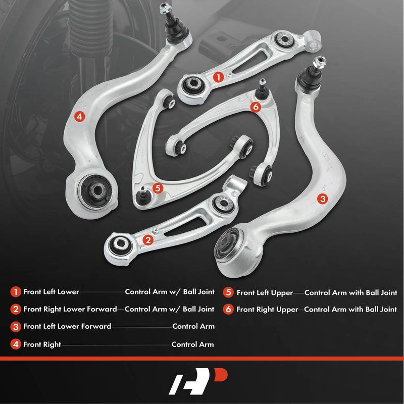 6x Front Control Arm with Ball Joint for Lincoln Aviator 2020-2023