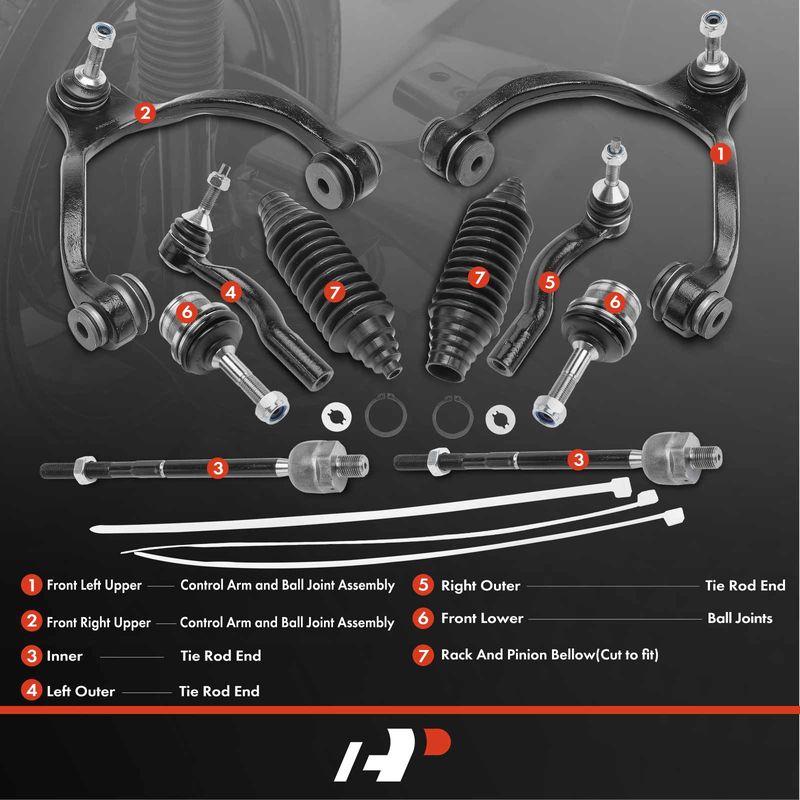 10x Control Arm with Ball Joint & Tie Rod End for Ford Crown Victoria Lincoln