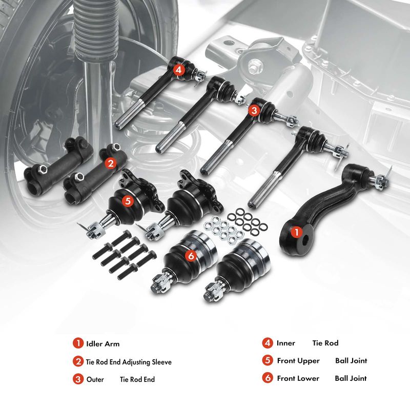 11x Front Tie Rod End with Ball Joint for Chevrolet C1500/2500 Tahoe GMC Yukon