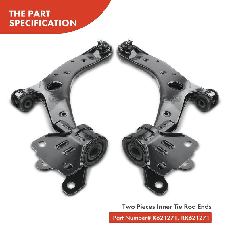 8x Front Control Arm with Ball Joint Tie Rod End Link Kit for Mazda 3 2010-2013