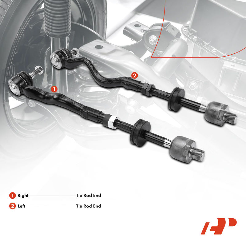 2x Front Inner & Outer Tie Rod End for BMW E36 E46 318i 318is 325i 328is M3 Z3