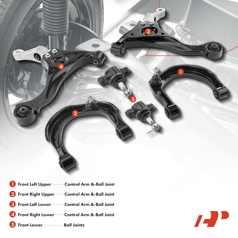 6x Front Lower & Upper Control Arm Ball Joint Kit for Hyundai Sonata 2006-2010