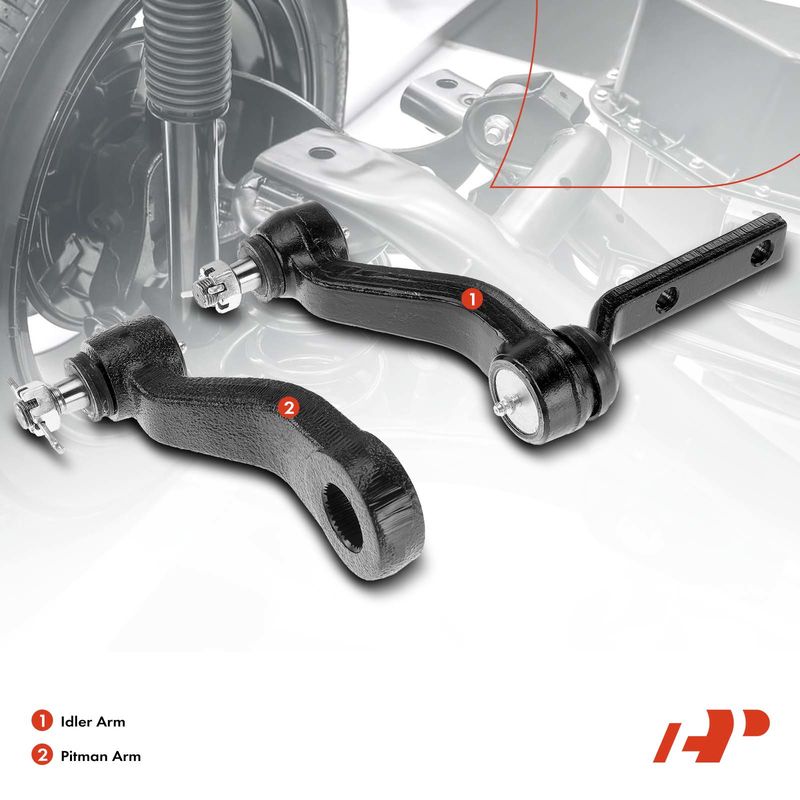 2x Front Idler Arm & Pitman Arm for Chevrolet C1500 88-91 GMC C2500 88-91 K1500