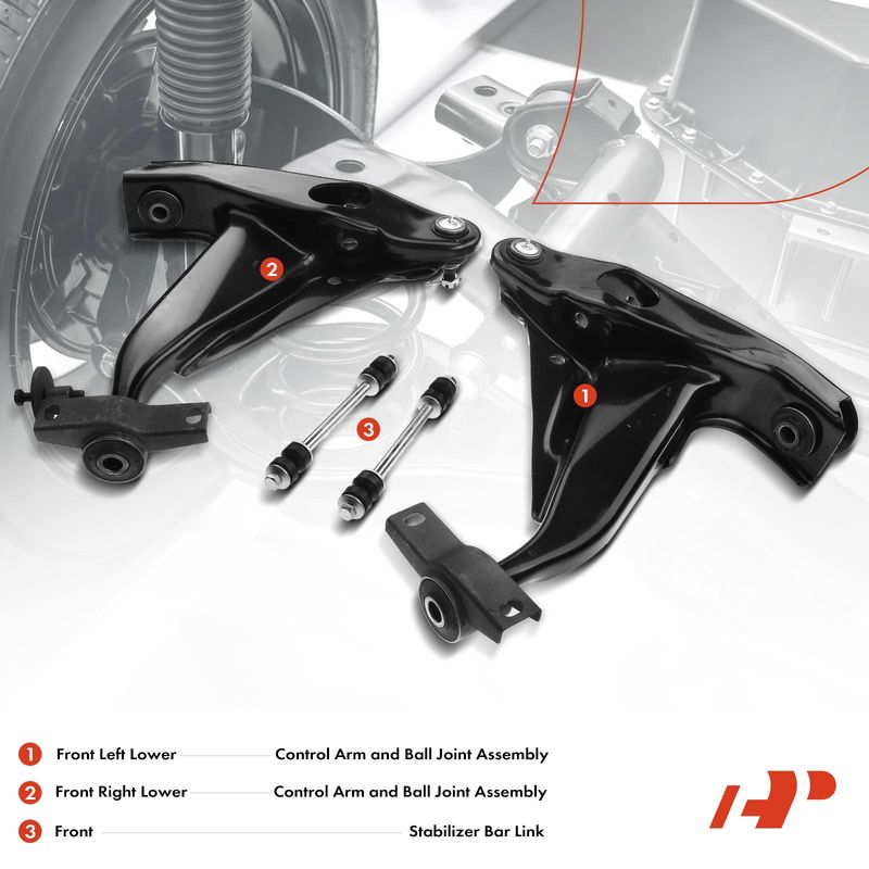 4x Front Control Arm with Ball Joint Sway Bar Link for Ford Mercury Mountaineer