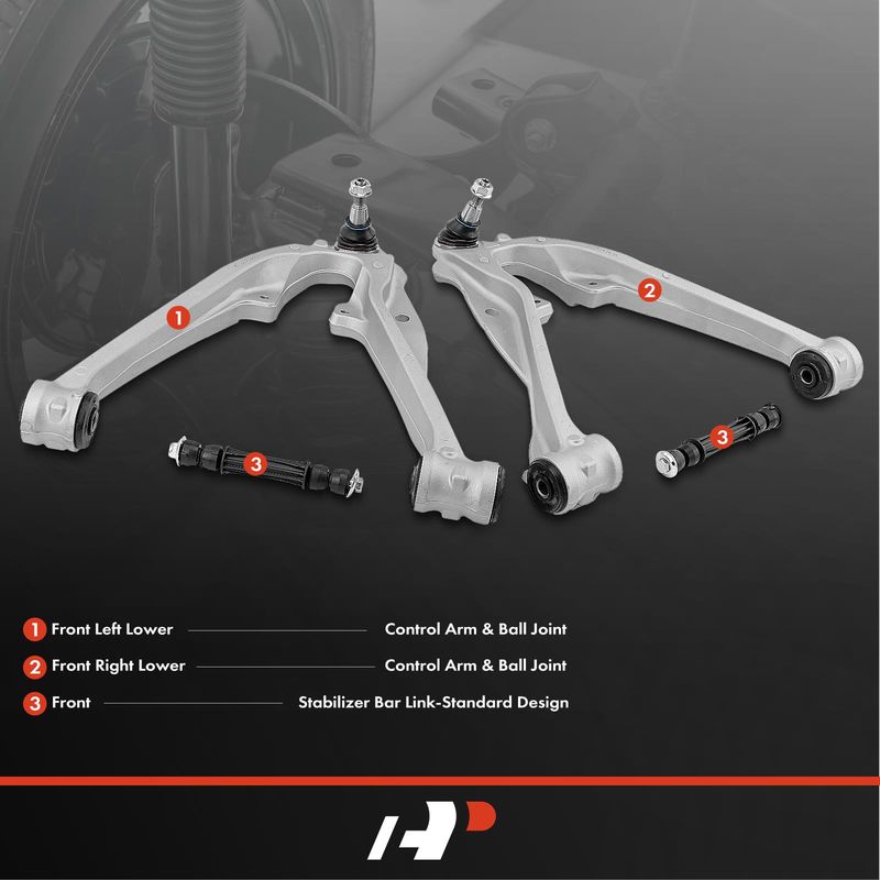 4x Front Control Arm with Ball Joint & Stabilizer Bar Link for Chevrolet Tahoe