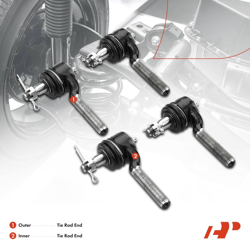 4x Inner & Outer Tie Rod End for Dodge Dakota Chrysler Town & Country Plymouth