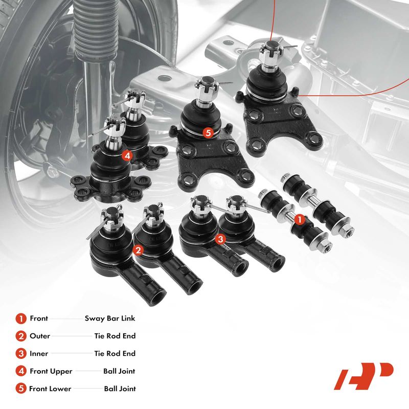 10x Front Sway Bar Link & Tie Rod End & Ball Joint for Honda Passport Isuzu