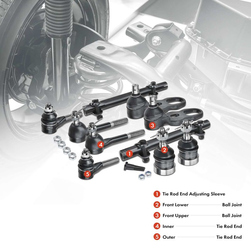 10x Front Tie Rod End with Ball Joint for Ford Crown Victoria 92-94 Lincoln