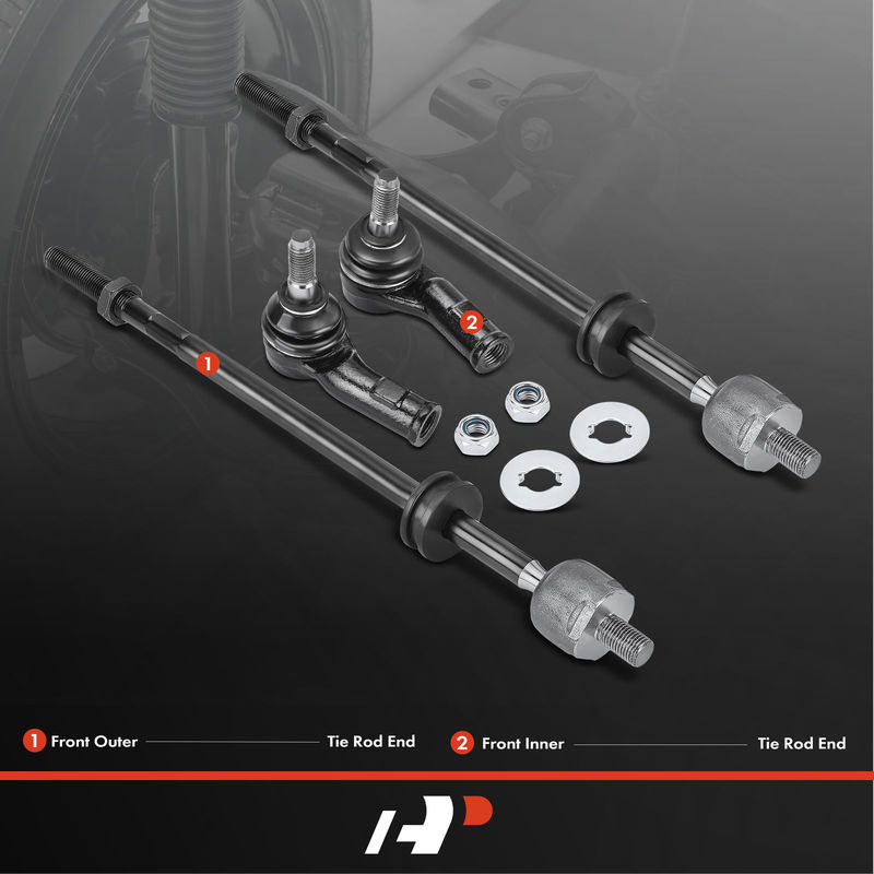 4x Front Inner & Outer Tie Rod End for Volkswagen Corrado 1990-1994 Golf Jetta