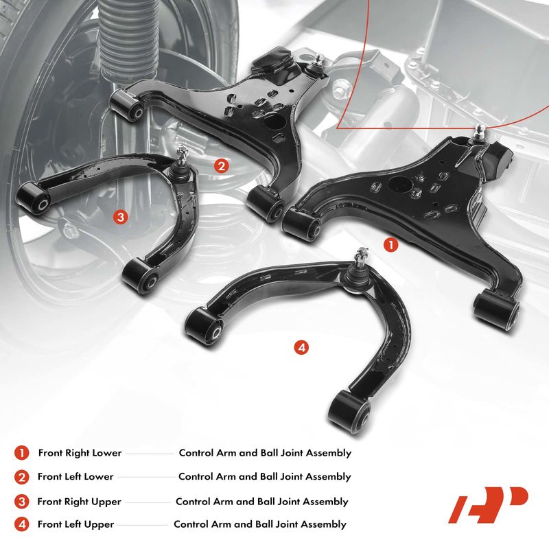 4x Front Control Arm with Ball Joint for Nissan Armada 05-15 Titan INFINITI QX56