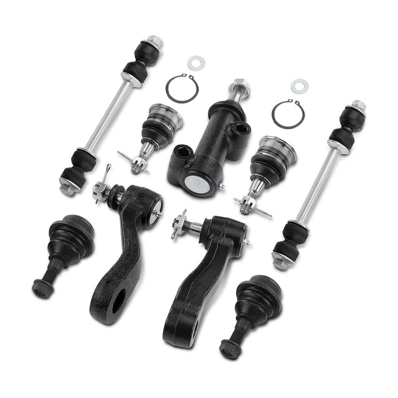 9x Front Sway Bar Link Ball Joints Idler & Pitman Arm kit for Chevy GMC Hummer