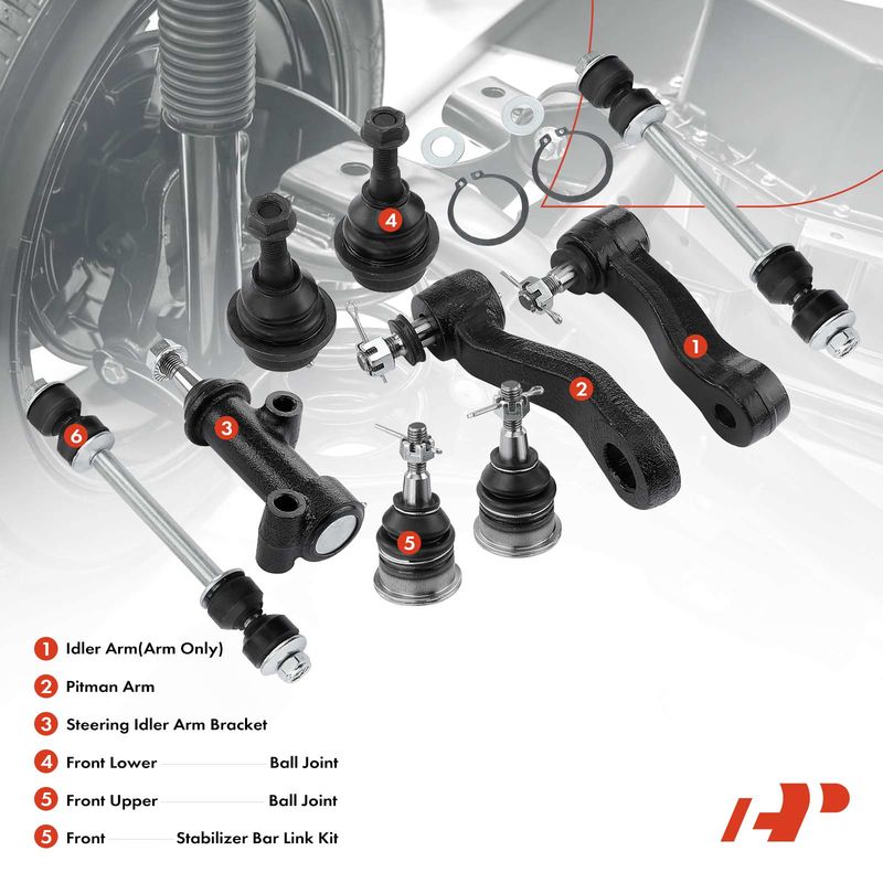 9x Front Sway Bar Link Ball Joints Idler & Pitman Arm kit for Chevy GMC Hummer