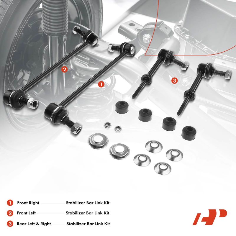 4x Front & Rear Stabilizer Bar Link Kit for Chevrolet Equinox 08-17 GMC Pontiac