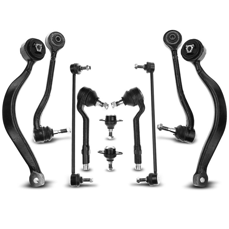 10x Front Lower Control Arm with Ball Joint Tie Rod Sway Bar Link for BMW X5 E53