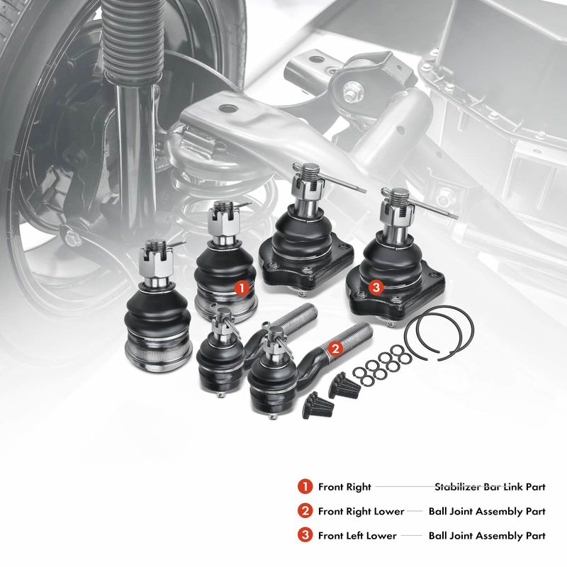 6x Front Tie Rod End with Ball Joint for Nissan Pickup 95-97 D21 86-94 RWD