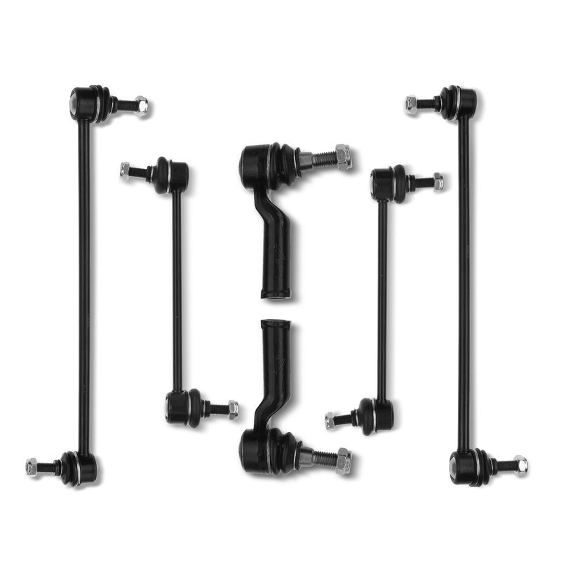6x Front & Rear Stabilizer Bar End Link & Tie Rod End for Land Rover LR2 08-15