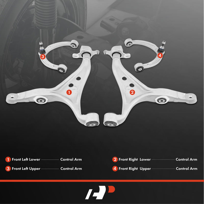 4x Front Lower & Upper Control Arm for Mercedes-Benz X166 GL350 GL450 W166 ML250